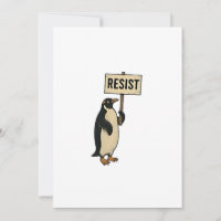Funny Penguin Resist Protest Against Tarrifs