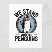 Funny Penguin Resist Protest Against Tarrifs