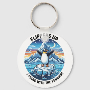 Funny Penguin Resist Protest Against Tarrifs Key Ring