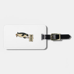 Funny Penguin Resist Protest Against Tarrifs Luggage Tag