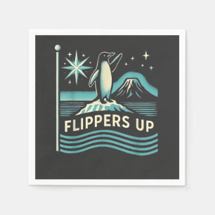 Funny Penguin Resist Protest Against Tarrifs  Napkin