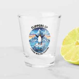 Funny Penguin Resist Protest Against Tarrifs Shot Glass