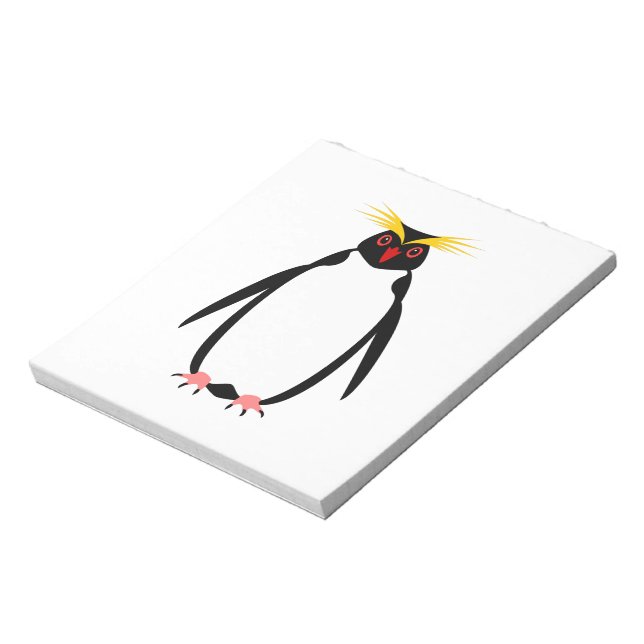 Funny penguin rockhopper or macaroni notepad (Rotated)