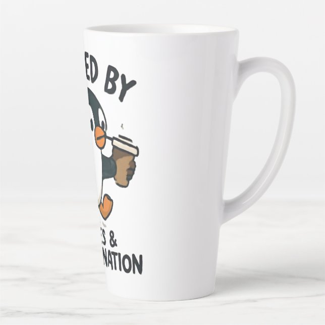Funny Penguin Running with Coffee Cup (Right)