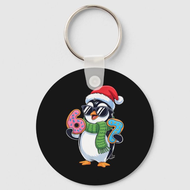 Funny Penguin Six Seven 67 Ice Cream Christmas Boy Key Ring (Front)