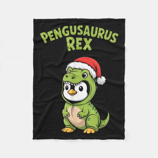Funny Penguin T-rex Costume Christmas Kids Boys  Fleece Blanket (Front)