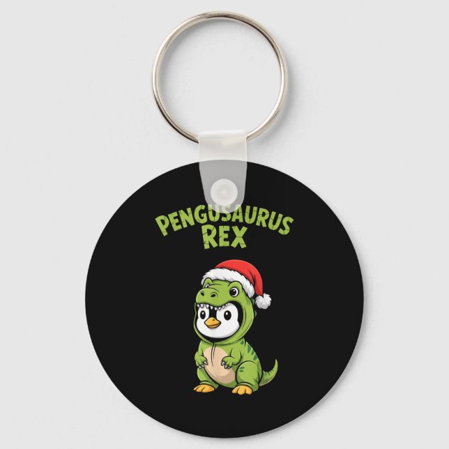Funny Penguin T-rex Costume Christmas Kids Boys  Key Ring (Front)