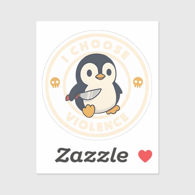 Funny Penguin With Knife I Choose Violence Meme (Sheet)