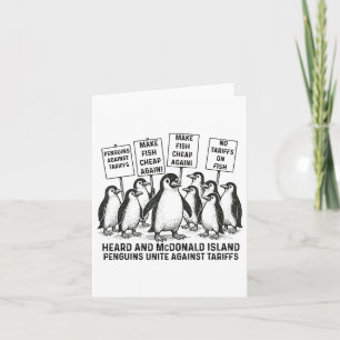 Funny Penguins Against Tariffs Heard Island Pengui Card