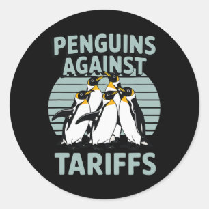 Funny Penguins Against Tariffs Liberation Day Wome Classic Round Sticker