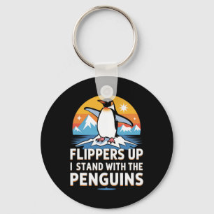 Funny Penguins Against Tariffs Liberation Day Wome Key Ring