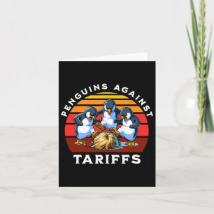 Funny Penguins Against Tariffs Resist Protest Men  Card