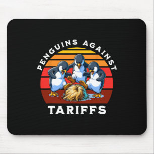 Funny Penguins Against Tariffs Resist Protest Men Mouse Pad