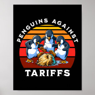 Funny Penguins Against Tariffs Resist Protest Men  Poster