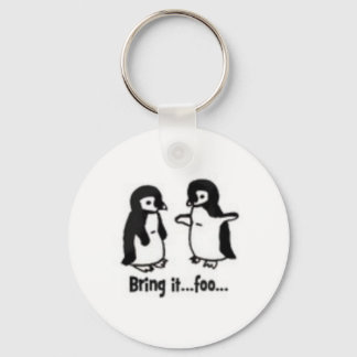 Funny penguins key ring