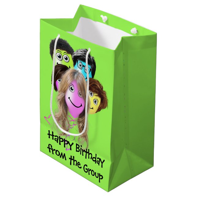 Funny People Birthday Balloons  Medium Gift Bag (Front Angled)