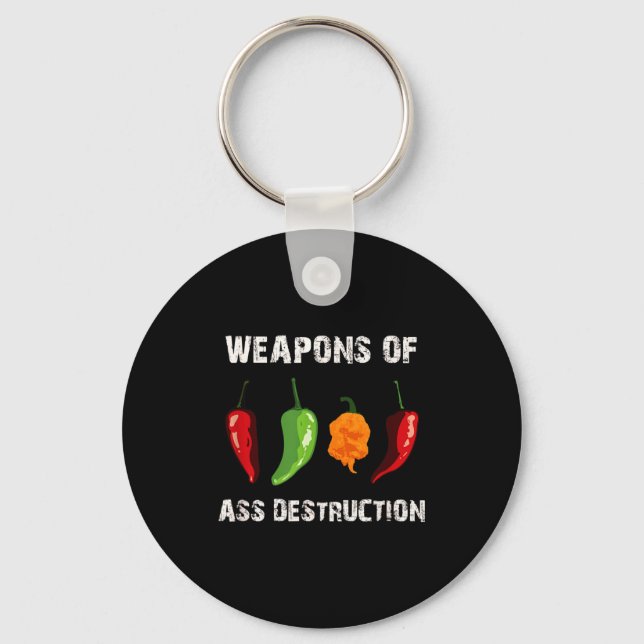 Funny Pepper Chili Head Scy Hot Foods  Key Ring (Front)