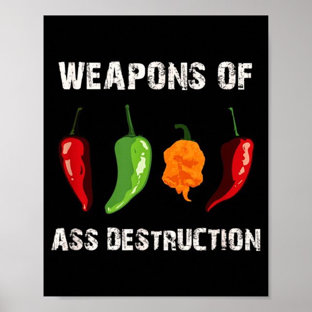 Funny Pepper Chili Head Scy Hot Foods  Poster (Front)