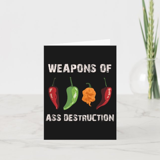 Funny Pepper Chilli Head Spicy Hot Foods  Card (Front)