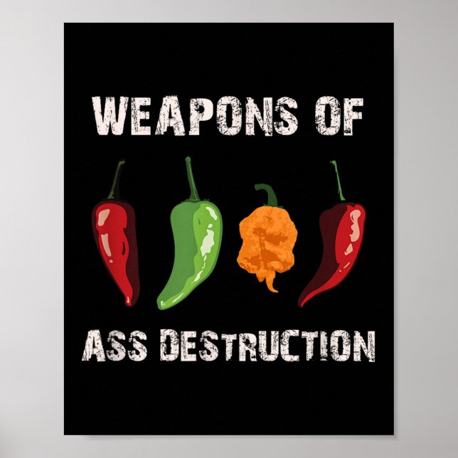 Funny Pepper Chilli Head Spicy Hot Foods  Poster (Front)
