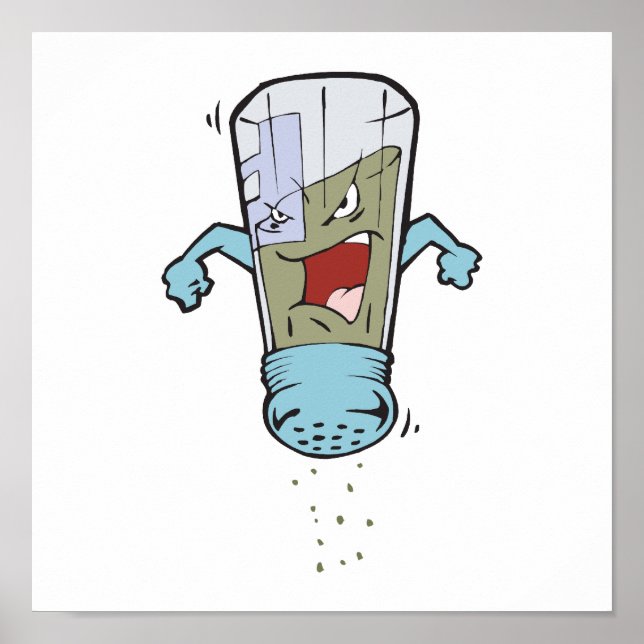 funny pepper shaker cartoon character poster (Front)