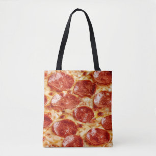 Funny Pepperoni Pizza Large Shoulder Tote Bag