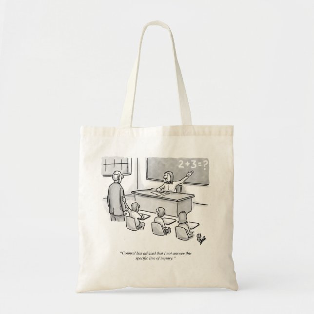 Funny Percenters Classroom Lawyer Cartoon Humour Tote Bag (Front)