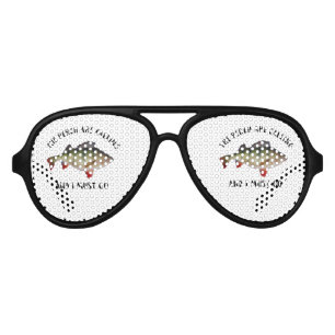 Funny Perch Fishing Quote Aviator Sunglasses