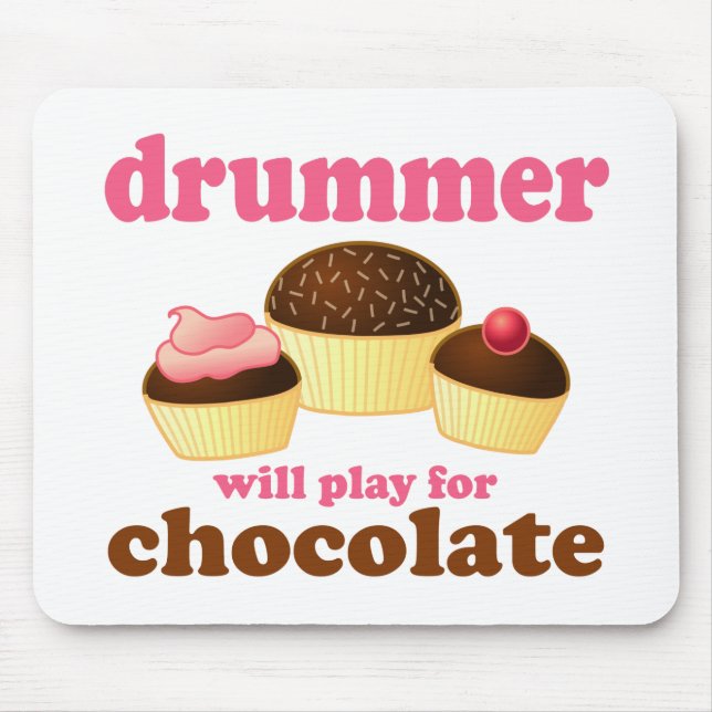 Funny Percussion Drummer Mouse Pad (Front)