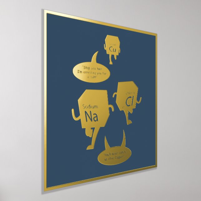 Funny Periodic Table Chemistry Gag Gold Foil Prints (Laydown)