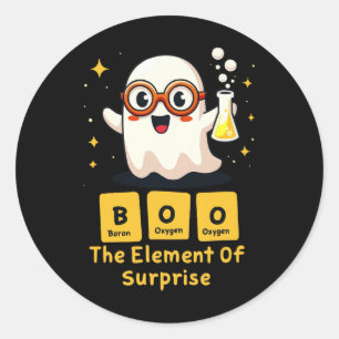 Funny Periodic Table Chemistry Ghost Nerd Boo Hall Classic Round Sticker