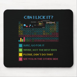Funny Periodic Table Science Can I Lick It Chemist Mouse Pad