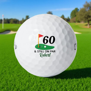 Funny Personalised 60th Birthday Gift for Golfer Golf Balls