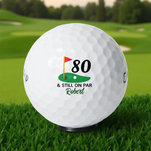 Funny Personalised 80th Birthday Gift for Golfer Golf Balls