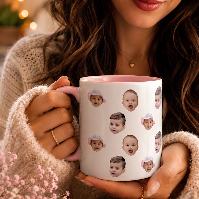 Funny Personalised Baby Face 2 Photos Mug (Creator Uploaded)