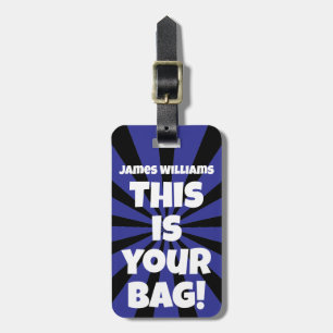 Funny Personalised Bag Attention Blue Travel Luggage Tag