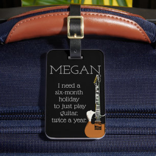 Funny Personalised Bag Attention For Guitarists Luggage Tag
