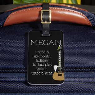 Funny Personalised Bag Attention For Guitarists Luggage Tag
