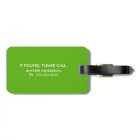 Funny Personalised Bag Attention Travel Green