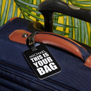 Funny Personalised Bag Attention Travel Luggage Tag