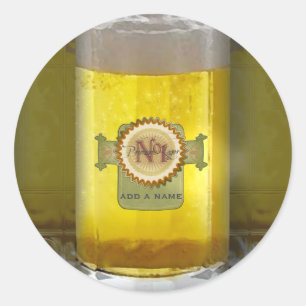 Funny Personalised Beer Glass Classic Round Sticker
