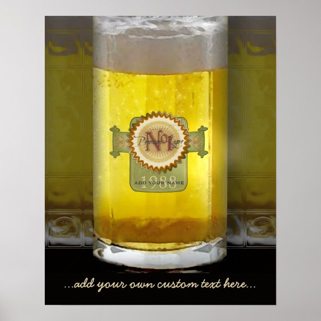 Funny Personalised Beer Glass Poster (Front)