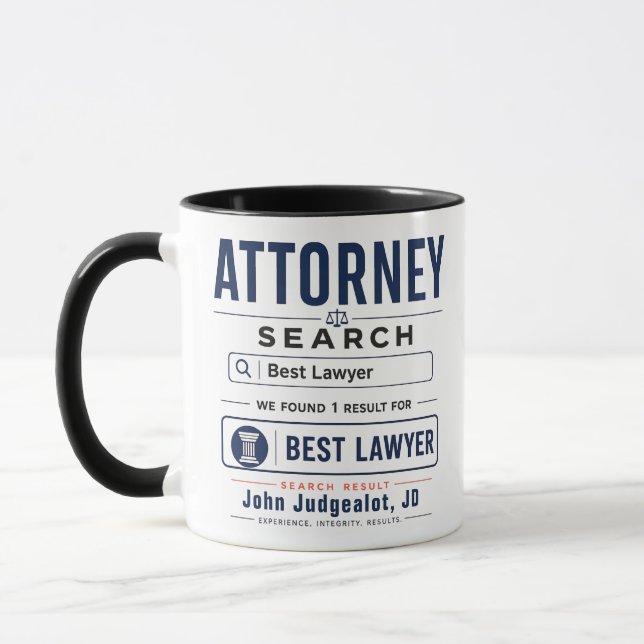 Funny Personalised Best Attorney Gift Mug (Left)