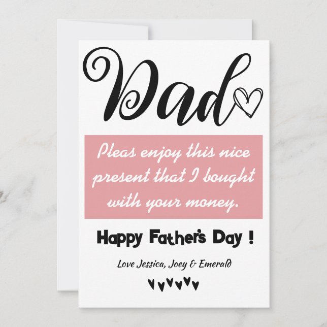 funny personalised best dad, happy father's day holiday card (Front)