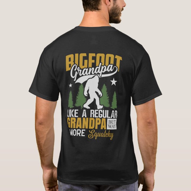 Funny Personalised Big Foot Grandpa T-Shirt (Back)