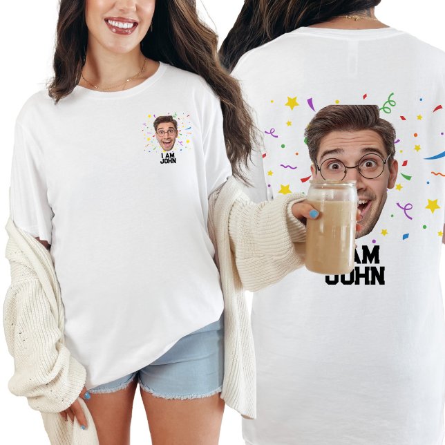 Funny Personalised Birthday Party Custom Photo T-Shirt (Creator Uploaded)