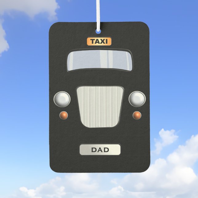 Funny Personalised Black Taxi Car Air Freshener (Perfect air freshener to hang in Dad's Taxi! Add his initials!)