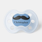Funny Personalised Blue Moustache Pacifier