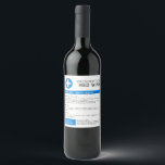 Funny Personalised Blue Prescription Wine Label<br><div class="desc">Prescribe laughter with our Funny Personalised Prescription Wine Label! Add a dose of humour to any bottle,  making it the perfect remedy for any occasion.</div>