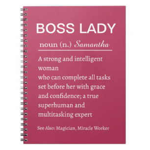 Funny Personalised Boss Lady Definition Notebook